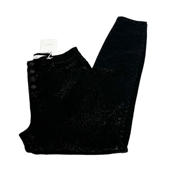 KanCan NWT black leopard print high rise super skinny button fly jeans size 9/28 - Picture 6 of 13